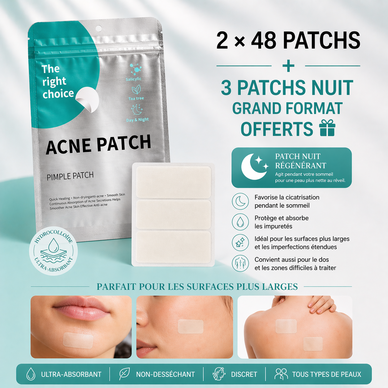 Patchs Hydrocolloïde Grande surface